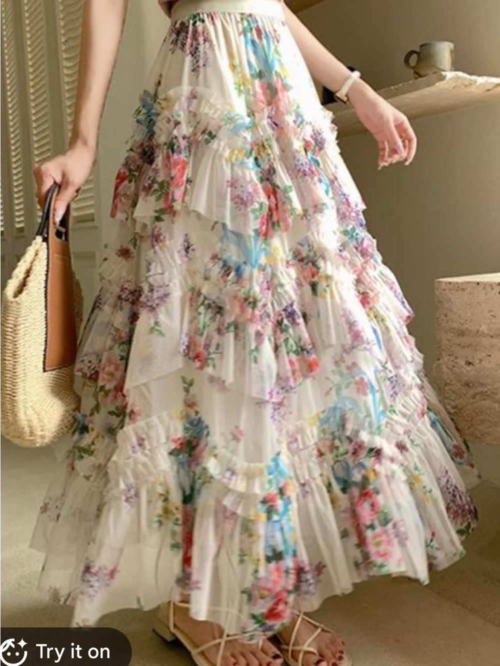Floral Full princess primrose tulle skirt New large